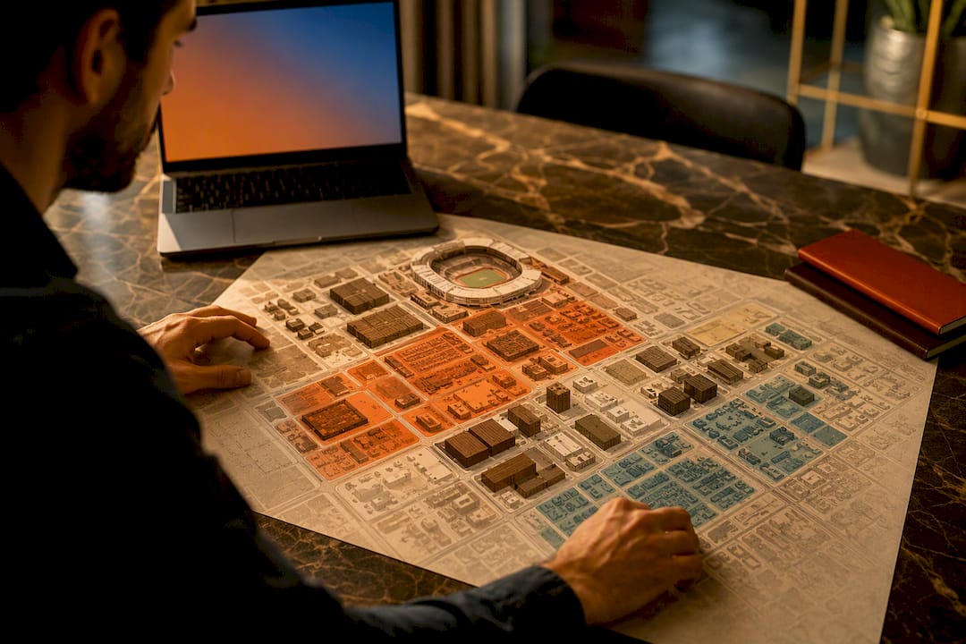 Illustrated downtown risk concentration map